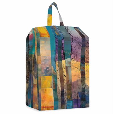 Forest Tree Shoe Bags - X-Large Travel Golf Shoes Pouch Bags Storage Organizer Accessories with Zipper & Handle for Men, Women, Kids, Traveling, Gym, Sport, Colorful Abstract Modern Sunset Painting
