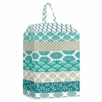 Boho Turquoise Floral Shoe Bags - Large Travel Golf Shoes Pouch Bags Storage Organizer Accessories with Zipper & Handle for Men,Women,Kids,Traveling,Gym,Sport,Modern Geometric Oriental Tribal Mandala
