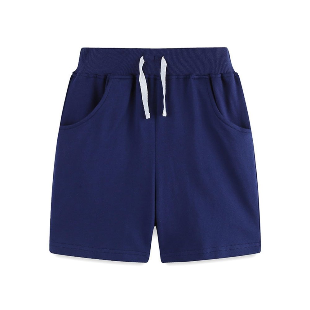 NineFit Basics Summer Toddler Boys Shorts Solid Color Shorts Casual Outwear Fashion for Children Clothing Little (Dark Blue, 2 Years)