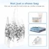 Gray Eucalyptus Shoe Bags - X-Large Travel Golf Shoes Pouch Bags Storage Organizer Accessories with Zipper & Handle for Men,Women,Kids,Traveling,Gym,Sport,Modern Pastoral Country French Botanical Leaf view 4
