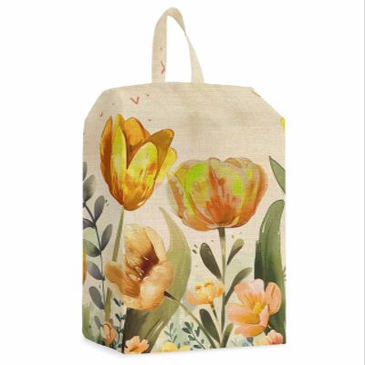 Eucalyptus Floral Shoe Bags - X-Large Travel Golf Shoes Pouch Bags Storage Organizer Accessories with Zipper & Handle for Men,Women,Kids,Traveling,Gym,Sport,Yellow Botanical Blooms Vintage Farmhouse