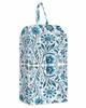 Boho Floral Blue Shoe Bags - X-Large Travel Golf Shoes Pouch Bags Storage Organizer Accessories with Zipper & Handle for Men, Women, Kids, Traveling, Gym, Sport, Spring Summer Botanical Flowers Herb view 1