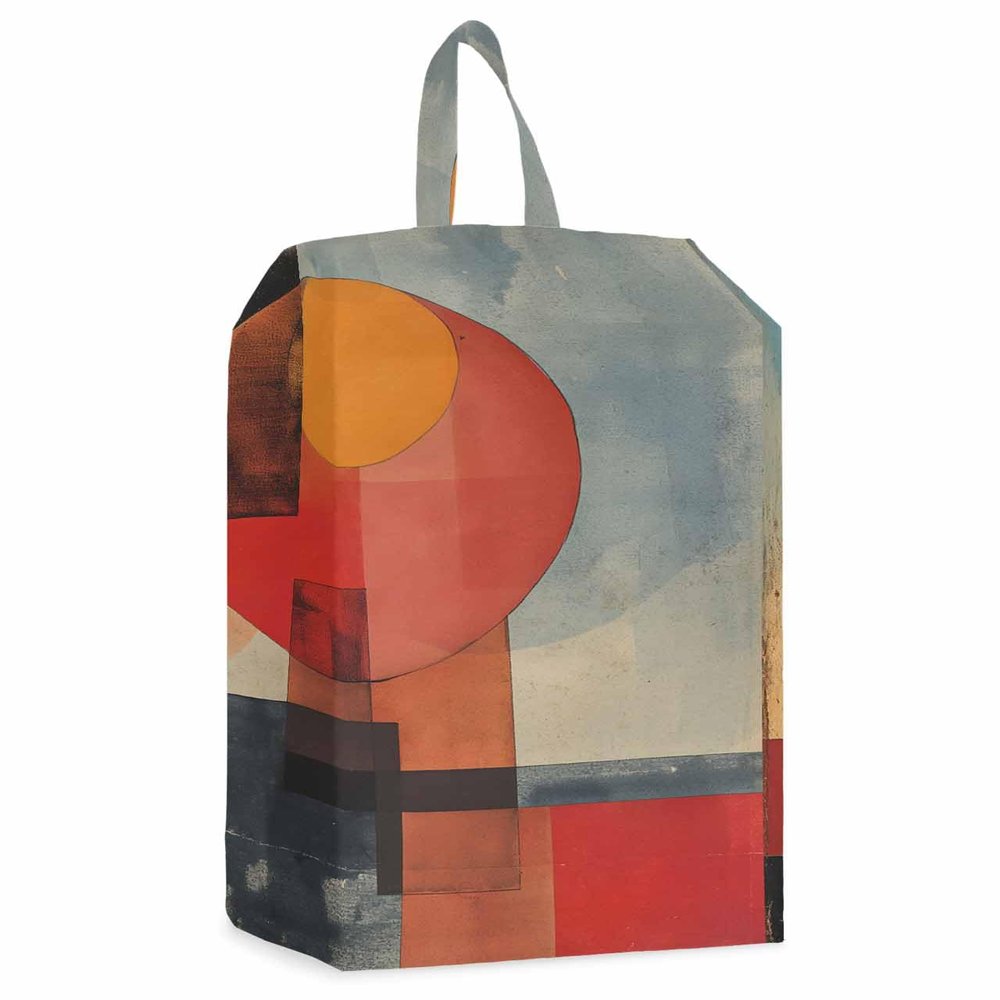 Abstract Orange Shoe Bags - Large Travel Golf Shoes Pouch Bags Storage Organizer Accessories with Zipper & Handle for Men, Women, Kids, Traveling, Gym, Sport, Shabby Chic Geometric Circle Red Black