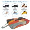Abstract Orange Shoe Bags - Large Travel Golf Shoes Pouch Bags Storage Organizer Accessories with Zipper & Handle for Men, Women, Kids, Traveling, Gym, Sport, Shabby Chic Geometric Circle Red Black view 3
