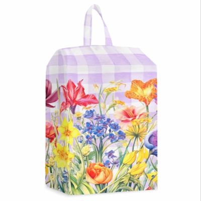 Buffalo Plaid Floral Shoe Bags - Large Travel Golf Shoes Pouch Bags Storage Organizer Accessories with Zipper & Handle for Men, Women, Kids, Traveling, Gym, Sport, Colorful Flowers Blossom Leaves