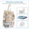 Brown Octopus Shoe Bags - Large Travel Golf Shoes Pouch Bags Storage Organizer Accessories with Zipper & Handle for Men, Women, Kids, Traveling, Gym, Sport, Nautical Coastal Anchor Boat Starfish Conch view 4