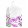 Elegant Purple Flower Shoe Bags - X-Large Travel Golf Shoes Pouch Bags Storage Organizer Accessories with Zipper & Handle for Men, Women, Kids, Traveling, Gym, Sport, Spring Garden Blossom Herbs White view 1