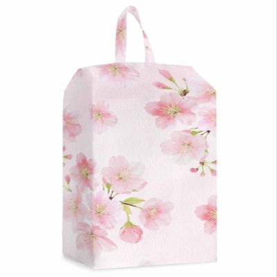 Floral Pink Shoe Bags - Large Travel Golf Shoes Pouch Bags Storage Organizer Accessories with Zipper & Handle for Men,Women,Kids,Traveling,Gym,Sport,Watercolor Cherry Blossom Spring Summer Flower