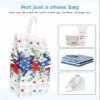 4th of July Shoe Bags - X-Large Travel Golf Shoes Pouch Bags Storage Organizer Accessories with Zipper & Handle for Men, Women, Kids, Traveling, Gym, Sport, American Flag Stars Eucalyptus Plaid view 4