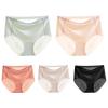 HEJIGOOD 5 Pack Womens Briefs Underwear No Show Seamless Mid Waisted Hipster Ice Silk Stretchy Soft Ladies Panties M-XXL (Multicolor,Large) view 1