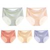 HEJIGOOD 5 Pack Women's Seamless No Show Hipster Panties Mid Waist Invisible Ice Silk Soft Stretchy Ladies Underwear M-XXL (Multicolor,X-Large) view 1