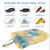 Abstract Orange Shoe Bags - Large Travel Golf Shoes Pouch Bags Storage Organizer Accessories with Zipper & Handle for Men, Women, Kids, Traveling, Gym, Sport, Teal Brown Brush Oil Painting Ombre view 3