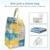 Abstract Orange Shoe Bags - Large Travel Golf Shoes Pouch Bags Storage Organizer Accessories with Zipper & Handle for Men, Women, Kids, Traveling, Gym, Sport, Teal Brown Brush Oil Painting Ombre view 4