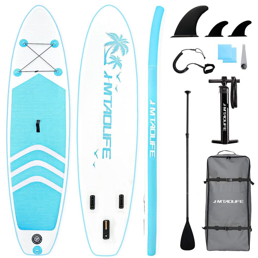 Hmtaolife Inflatable Stand Up Paddle Board, Inflatable SUP with Paddle Board Accessories, Non-Slip Comfort Deck for Youth and Adults
