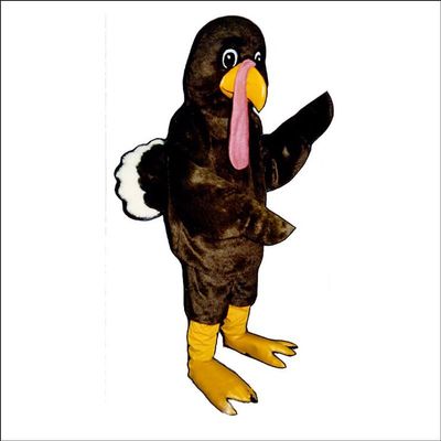 Dark Brown Turkey Mascot Costume Adult Size for Men & Women with Built-in Fan Inside the Head