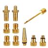 IDOLOVA 10 Pcs Inflator Pump Nozzle Kit Presta Schrader Valve Tube Bicycle Valve Adaptors for Road && Fixie Bike Tire Pump, gold view 1