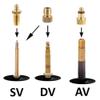 IDOLOVA 10 Pcs Inflator Pump Nozzle Kit Presta Schrader Valve Tube Bicycle Valve Adaptors for Road && Fixie Bike Tire Pump, gold view 4