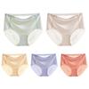 HEJIGOOD 5 Pack Womens Briefs Underwear Seamless No Show Mid Waisted Invisable Hipster Ice Silk Soft Stretchy Panties M-XXL (Multicolor,Medium)