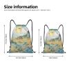 MYGANN Windmill In The Sea Of Flowers Large Capacity Lightweight Waterproof Drawstring Bag For Outdoor Sports Fitness Yoga Traveling, Small, Black view 4