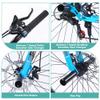 BALINGEUS Stock 26 Inch BMX Style Mountain Bike,MTB 7 Speeds Bicycle,Dual Disc Brake Bicycles City Bike,Height-Adjustable Leather Saddle,Blue view 3