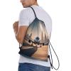 MYGANN Landing Airplane Large Capacity Lightweight Waterproof Drawstring Bag For Outdoor Sports Fitness Yoga Traveling view 3