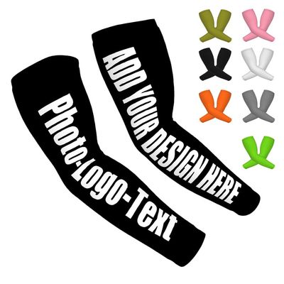KOALEIU Custom Arm Sleeve Unisex, Personalized Number Text Photo Name For Baseball Football Cycling Volleyball, Black