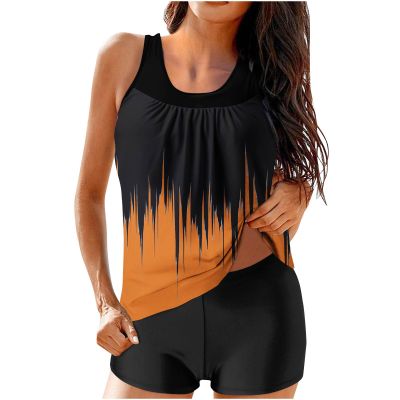 hlysgo Modest Swimsuits for Women 2 Piece Tankini Swimwear Blouson Swim Tank Top with Boyshorts 2025 Athletic Bathing Suits