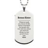 NineFit Basics Sister Silver Dog Tag, Always so very proud of you, Inspirational Sister Birthday Supporting Gifts From Sister view 1
