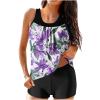 hlysgo Modest Swimsuits for Women 2 Piece Tankini Swimwear Blouson Swim Tank Top with Boyshorts 2025 Athletic Bathing Suits view 1