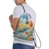 MYGANN Windmill In The Distance Large Capacity Lightweight Waterproof Drawstring Bag For Outdoor Sports Fitness Yoga Traveling view 3