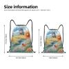 MYGANN Windmill In The Distance Large Capacity Lightweight Waterproof Drawstring Bag For Outdoor Sports Fitness Yoga Traveling view 4