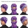 Ezovino Distressed Balaclava Ski Mask, Knitted Full Face Mask for Men/Women Purple view 2