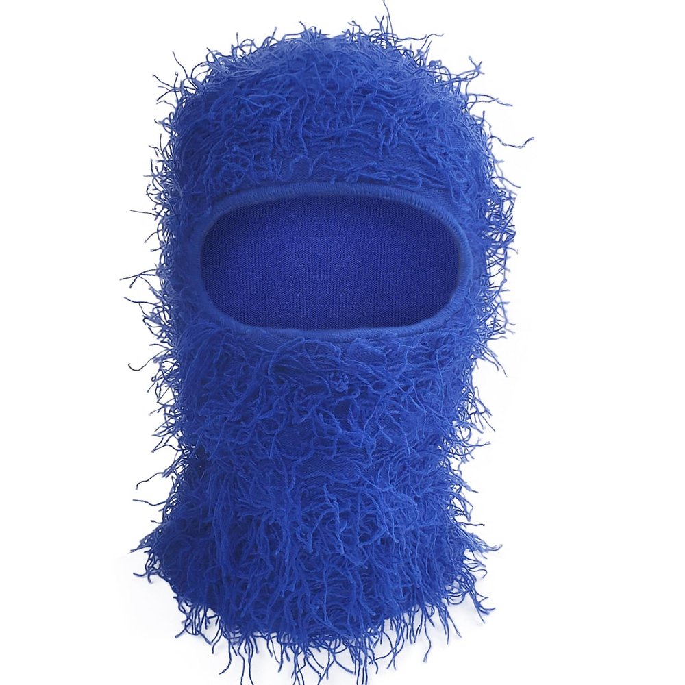 Ezovino Distressed Balaclava Ski Mask, Knitted Full Face Mask for Men/Women Blue