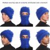 Ezovino Distressed Balaclava Ski Mask, Knitted Full Face Mask for Men/Women Blue view 2