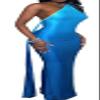 Recious Womens Sexy Sleeveless One Shoulder Tie Dye Printed Lace Up Bodycon Party Clubwear Prom Dress(Printed,XXL) view 3