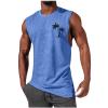 Generic Men's Sleeveless Workout Swim Shirt Quick Dry Athletic Running Gym Muscle Beach Tank Top Cut Off Undershirts Vest, XX-Large, Blue#a view 1