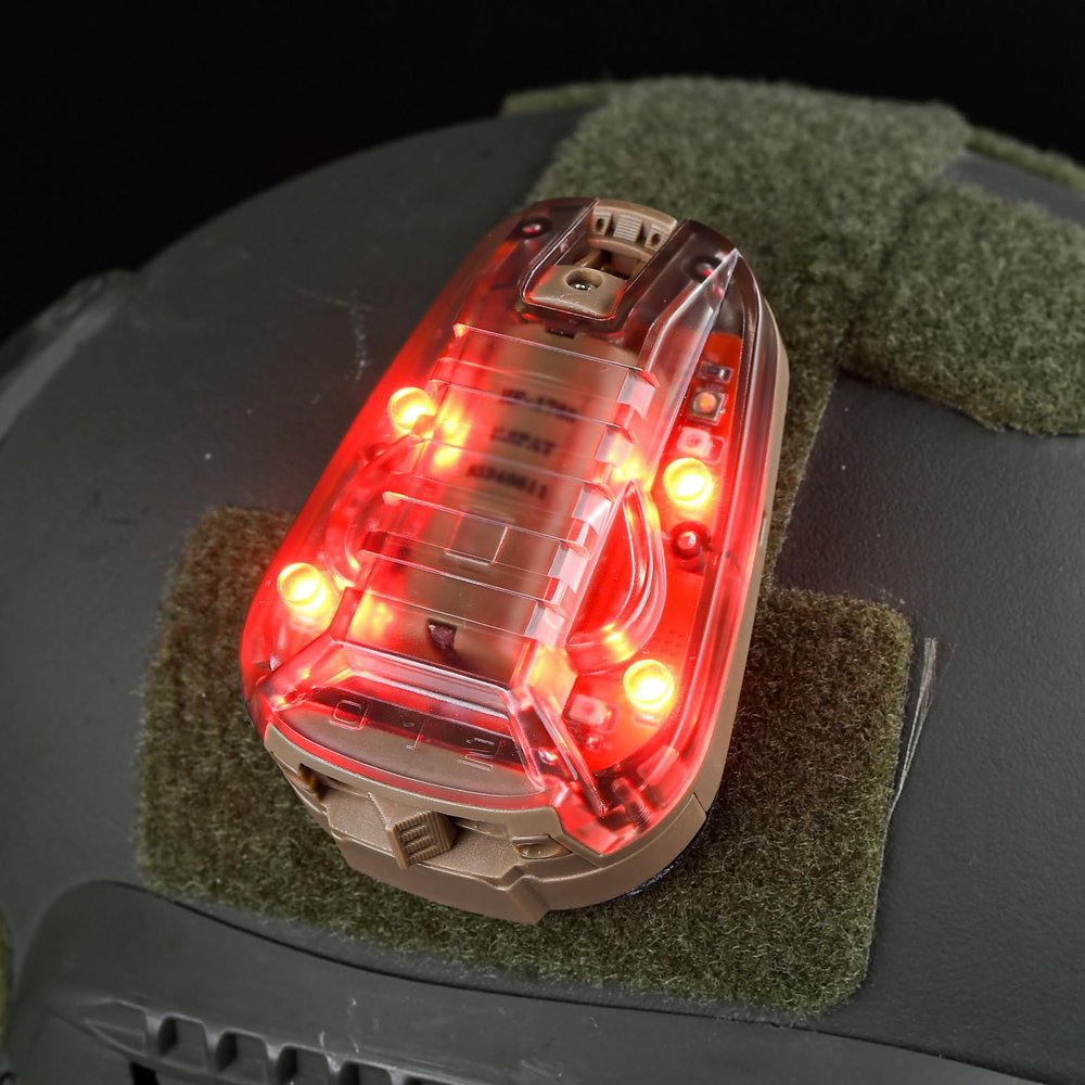 NECARL Tactical IR Helmet Light 4 Modes with Red + White LED + IR Strobe/Constant, Airsoft Survival Signal Identification Lamp for Fast Wendy and More Helmets