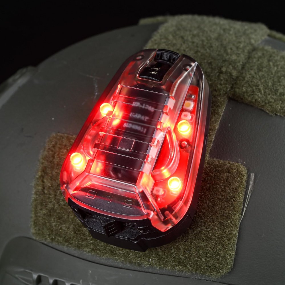 NECARL Tactical IR Helmet Light 4 Modes with Red + White LED + IR Strobe/Constant, Airsoft Survival Signal Identification Lamp for Fast Wendy and More Helmet