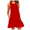 NaRHbrg Summer Dresses for Women Casual Tshirt Sundress Boho Tank Dress Casual Sleeveless Swing Cover Up Dress with Pockets view 2
