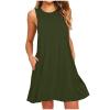 NaRHbrg Summer Dresses for Women Casual Tshirt Sundress Boho Tank Dress Casual Sleeveless Swing Cover Up Dress with Pockets view 2