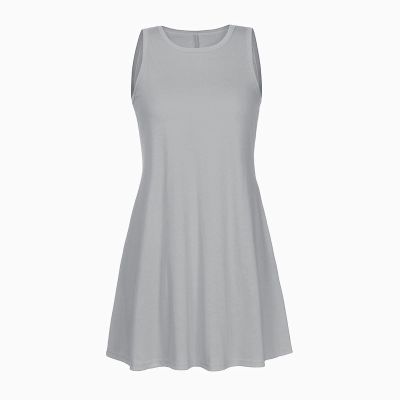 NaRHbrg Women's Spaghetti Strap Maxi Dress Cutout Backless Sundress Gray