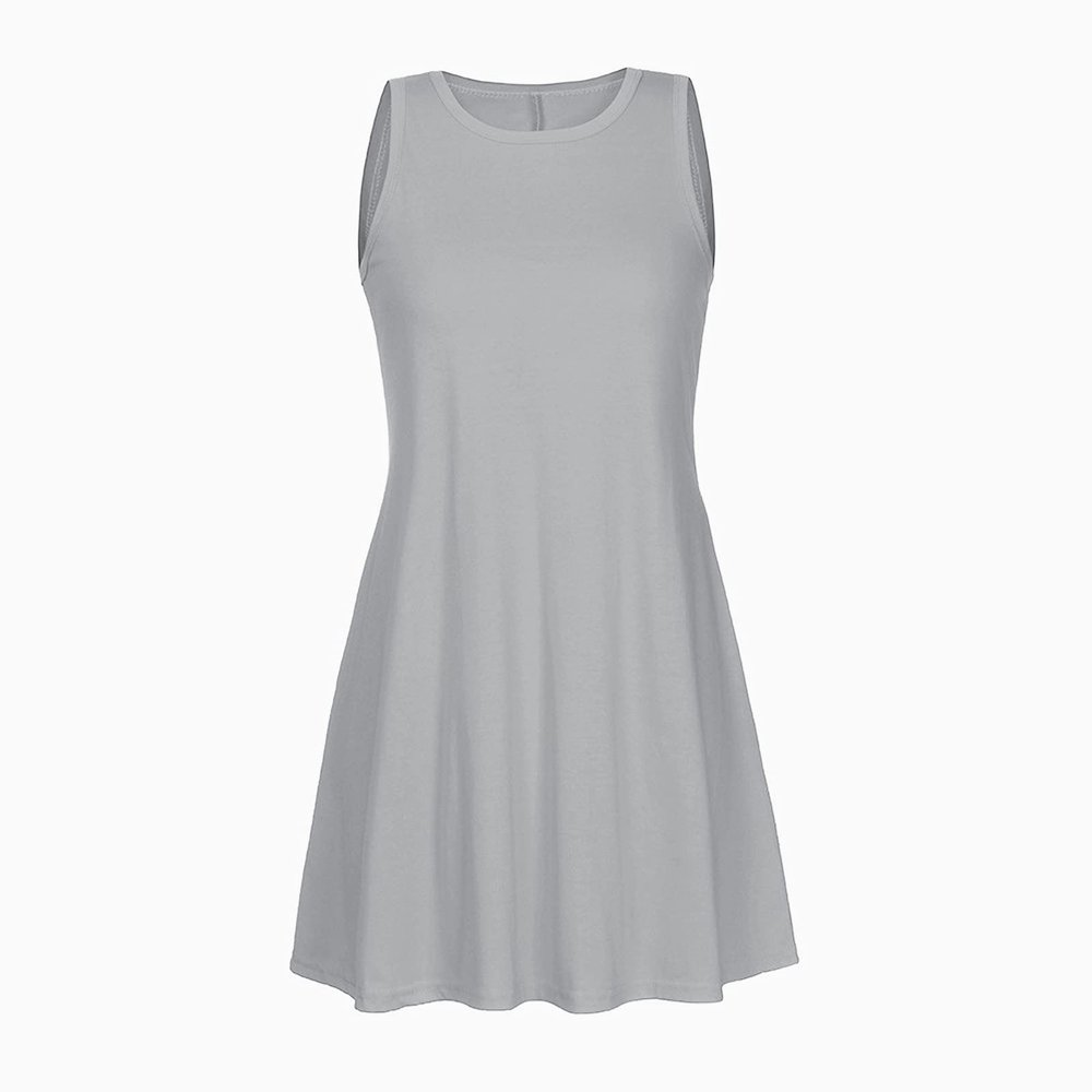 NaRHbrg Women's Spaghetti Strap Maxi Dress Cutout Backless Sundress Gray