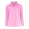 Linen Shirts for Women with Pockets Long Sleeve Button Down Shirt Blouse Loose Fit Vacation Beach Work Tops Clothes view 2