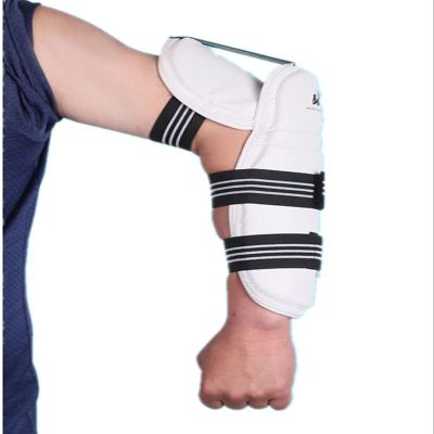 WIVKS Taekwondo Extra Long Arm & Elbow Protectors, Martial Arts Karate Training Football Protective Sleeve Arm Guards Pads Gym Team Match Sparring Gear for Adult Men Women Youth Kids (Large), White