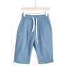 Askedwayu Women Summer Cotton Pants Plus Size High Waist Shorts Lacing Beach Workout Pocket Cropped Pants Sport Shorts Women F-Light Blue, M view 2