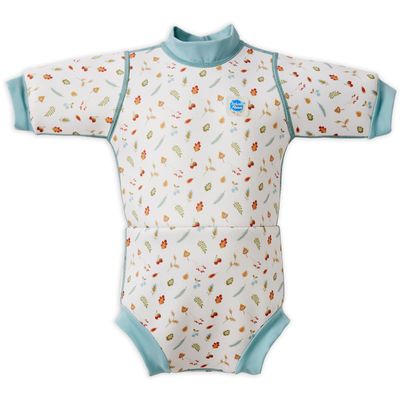 Splash About Happy Nappy Wetsuit, Swimsuit for Babies & Toddlers with Built-in Swim Diaper (Little Acorns, 0-4 Months)