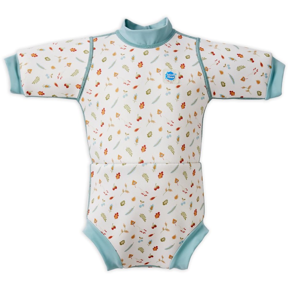 Splash About Happy Nappy Wetsuit, Swimsuit for Babies & Toddlers with Built-in Swim Diaper (Little Acorns, 0-4 Months)