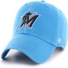47 MLB Alternate Primary Logo Clean Up Adjustable Hat Cap, Adult One Size - Miami Marlins - Blue view 1