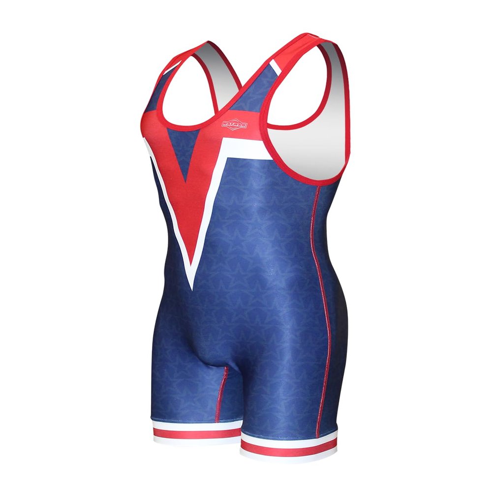 Matman USA The U.S.A. Stars Men's Wrestling Singlet (Multicolor, 3X-Large)