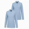 INGEAR Girls Long Sleeve Polo Shirt 2PK for School Uniform, Golf, Casual Wear (US, Alpha, XX-Large, Regular, Light Blue) view 1